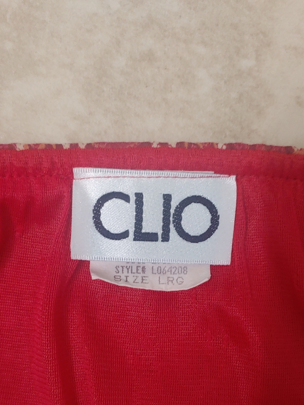Vintage 90s CLIO Boho Skirt Midi Red And Orange Pattern Women's Size L - Picture 2 of 6